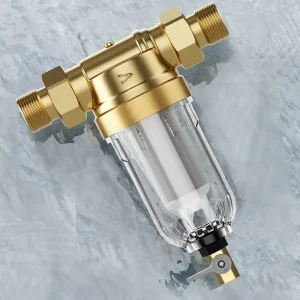 Manual Copper Whole House Water Prefilter with 0.1 Micron Filtration and 2 L/min Flow Rate