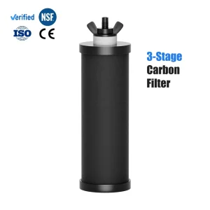 Manual Replacement Activated Carbon Water Filter Cartridge for Household & RV Gravity Systems 0.01 Micron 3000 Gallons Capacity