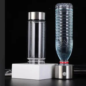 Manufacturer Luxury USB Alkaline Ionized Portable Glass Hydrogen Rich Generator Water Bottle