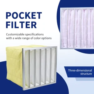 Medium Efficiency Synthetic Fiber F6 F7 F8 F9 Pocket Filter Bag Ahu Medium Efficiency Air Filter for HVAC Cleaning Room