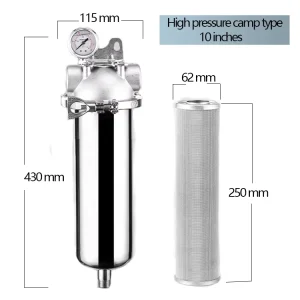 Micron level Particle Removal Stainless Steel 10 Inch Filter Housing for Industrial Water Treatment