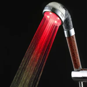 Mineral Stone Filter Spa Massage High Pressure Power Shower Spray Nozzle LED Showerhead