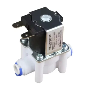 Mini 1/4″ 3/8″ Plastic Electric Solenoid Valve with Quick Connection Thread Water Dispenser for Domestic RO Water Filter Part
