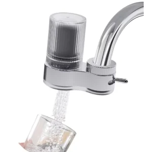 Mini Faucet Water Purifier Kitchen Tap Filter System with Activated Carbon Manual Operation Plastic Material for Household Use