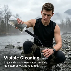 Mini Portable Water Filter Straw for Camping Hiking and Outdoor Survival 99.99% Filtration