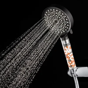 Mist Massage Pressurized Shower Head 6 Filtered Shower Head With Hose and Bracket Abs