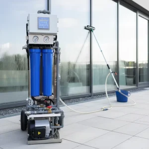 Mobile Reverse Osmosis System with 100-200 GPH High-Flow RO Filter and Stainless Steel Booster Pump for Window Cleaning