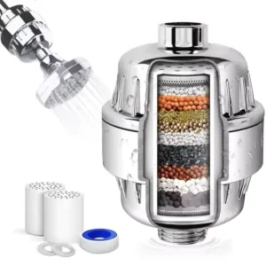 Modern ABS Shower Water Filter Purifier for Bathroom Tap and Bath Water Heater with 15-Layer Filter