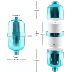 Modern Alkaline Spa Vitamin C Inline KDF 55 Calcium Sulfite Activated Carbon Shower Filter