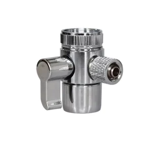 Modern Brass Body Chrome Plated Kitchen Sink Faucet Water Filter Dual Diverter Valve Adapter Counter Top Water Purification