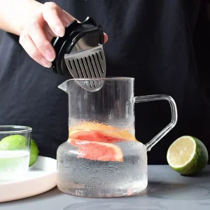 Modern Design 700ML 1000ML Glass Jug Stainless Steel Filter High Temperature Resistant Household Teapot for Juice Tea Kettle Lid