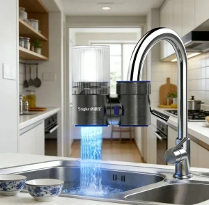 Modern Design Cross-Border Household Water Purifier Kitchen Faucet Purifier with Electroplating Tap Water Filter