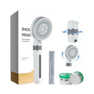 Modern High Pressure Water Saving Filter Rainfall Massage ABS Beauty Bathroom Shower Head with PP Cotton Filter
