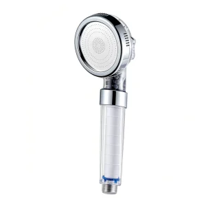 Modern Wall Mounted High Pressure Filter Shower Head Stainless Steel Chrome ABS Plastic Ionic Single Sleek Design