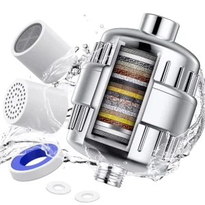Multi-Stage Filtration Shower Head Filter for Hard Water and Chlorine Removal
