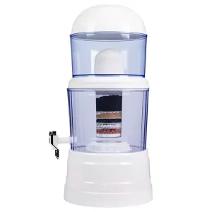 Multi-Stage Gravity Water Filter Pot with Mineral Stone Filter, 14L/16L