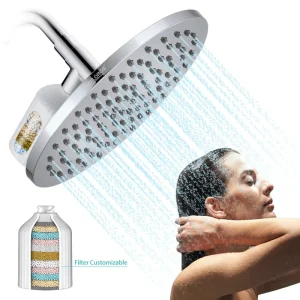 Multi Stage Hard Water Shower Filter System with 3 Way Valve 8 Stage Filtered Chlorine Removal KDF Filter for Bathroom