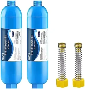 NSF 401 42 Certified RV Inline Water Filter 2 Packs Flexible Protector Reduce Bad Taste Fluoride More Sediment Drinking Water