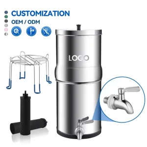 NSF/ANSI 42/372 LT-3A 3 Gallons Outdoor Household Stainless Steel Gravity Water Filter System