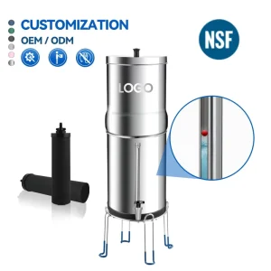 NSF/ANSI 42 and 372 LT-1.5A 1.5 Gallon Outdoor Countertop Water Purifier Stainless Steel Gravity Water Filter System
