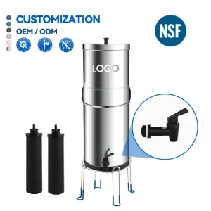 NSF/ANSI 42&372 LT-1.5A 1.5 Gallon Countertop Water Purifier Stainless Steel Gravity Fed Water Filter System