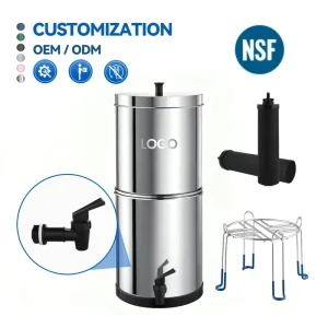 NSF ANSI 42&372 LT 2.25B 2.25 Gallons Outdoor Stainless Steel Countertop Gravity Fed Water Filter System