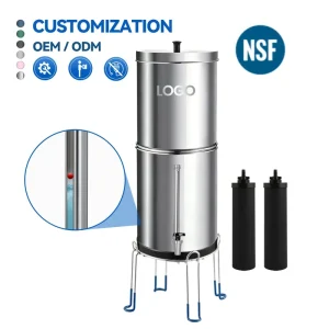 NSF/ANSI 42&372 LT-3B 3-Gallon Outdoor Stainless Steel Gravity-Fed Water Filter System with Sight Glass Spigot