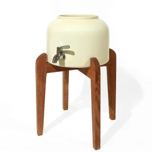 Natural Solid Wood Floor Stand for Water Crock or Beverage Dispenser