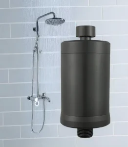 New Design Mat Black Aluminum Wellness Shower Filter Chlorine Remove Water Softener for Hard Water Healthier Skin and Hair