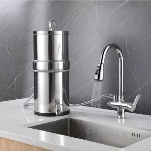 New Design304 Stainless Steel Gravity Fed Water Filter System Countertop Water Filter