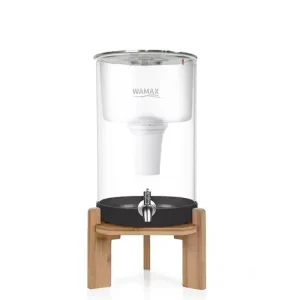 New Desktop 8L Manual Water Filter System Countertop Water Dispenser for Home Camping RV Travel with Bamboo Lid and Base