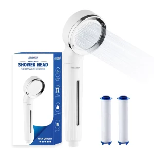 New PP Cotton Filter White Shower Head with Ion Balls High Pressure Filter Handheld Shower Head for Hard Water