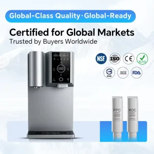 New Trend Compact Size All in One Reverse Osmosis Hot Cold Desktop Ice Maker Water Dispenser