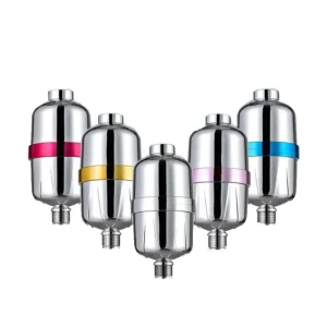 OEM 8 Activated Carbon Vitamin C Healthy Skin Clean Shower Water Filter Chrome Shower Filter Saving Water