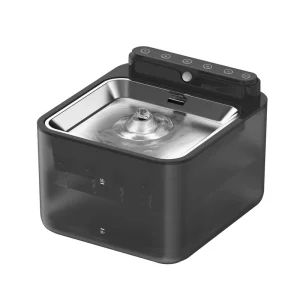 OEM Automatic Pet Cat Water Fountain Stainless Steel LCD Display 3L LED Electric USB Mute Drinker Feeder Bowl Dispenser