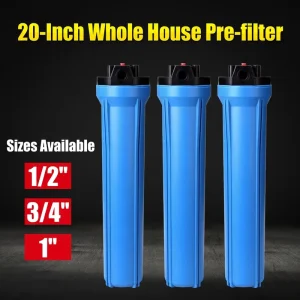 OEM Factory 20 Inch Blue Water Filter Housing 1/2 3/4 1 Inch Port Options Durable PP Housing for Whole House Water Treatment