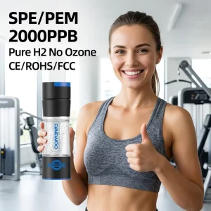 OEM ODM 420ml Hydrogen Water Bottle SPE PEM Technology 2000PPB Portable Hydrogen Water Ionizer Factory