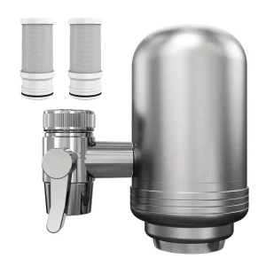 OEM Stainless Steel Tap Filter with Two Cartridges Food Grade Activated Carbon Faucet Filter