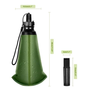 OEM&ODM 1L Ultralight TPU Foldable Squeeze Water Filter Bottle with Straw for Trail Running, Camping, and Fishing