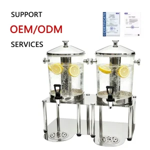 ORIX Premium Commercial Grade Ice Cooled Beverage Dispenser with Tap Single Tank Stainless Steel for Wedding Banquet Party Use