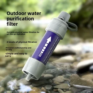 Outdoor Camping Emergency Disaster Relief Water Purifier Filter Straw Portable Foldable