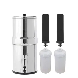 Outdoor Camping Stainless Steel Drinking Water Purifier Home Countertop Gravity Activated Carbon Water Filter