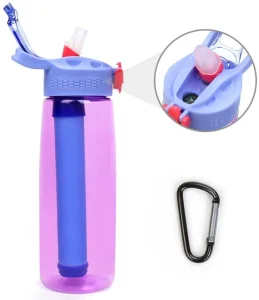 Outdoor Portable Water Filter 0.01 Micron UF Membrane Coconut Shell Carbon Filter Bottle BPA-Free