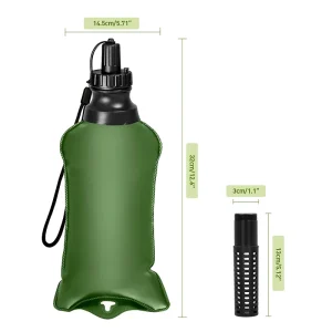 Outdoor Sports Squeeze Water Filter for Camping Hiking Running Emergency Survival and Ultrafiltration