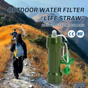 Outdoor Survival Water Filter Straw Water Purifier Portable Drink Water Filter System With Bladder