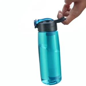 Outdoor Tritan Water Purifier Bottle with Three Stage Filtration System for Hiking Camping and Emergency Drinking