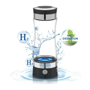 PEM Hydrogen Water Bottle 1500ppb H2 Antioxidant 20 Cycles USB C Alkaline Generator W Detachable Glass