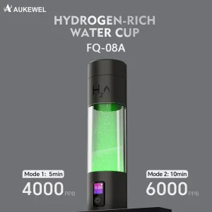 PEM Hydrogen Water Generator with Pure Water Electrolysis, 4000ppb/6000ppb Portable Hydrogen Water Bottle
