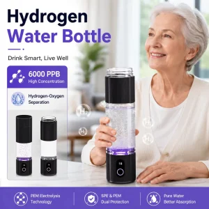 PEM SPE Hydrogen Water Maker 6000ppb Water Electrolysis Proton Exchange Membrane Hydrogen Rich Water Bottle for SPA Gifts