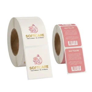 PET Fabric Softener Bottle Labels with Gold Foil Stamping, Waterproof Stickers for Laundry Detergent